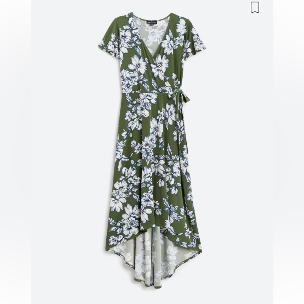 Fortune + Ivy Irene Textured Faux Wrap Hi-Lo Maxi